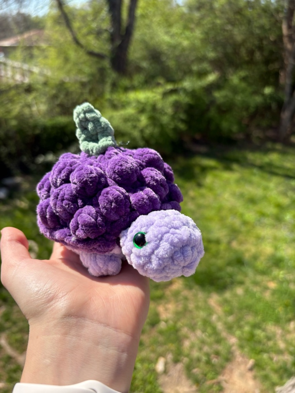 Handmade Crochet Grape Turtle Plush π β Cute Kawaii Gift - Picture 6 of 7